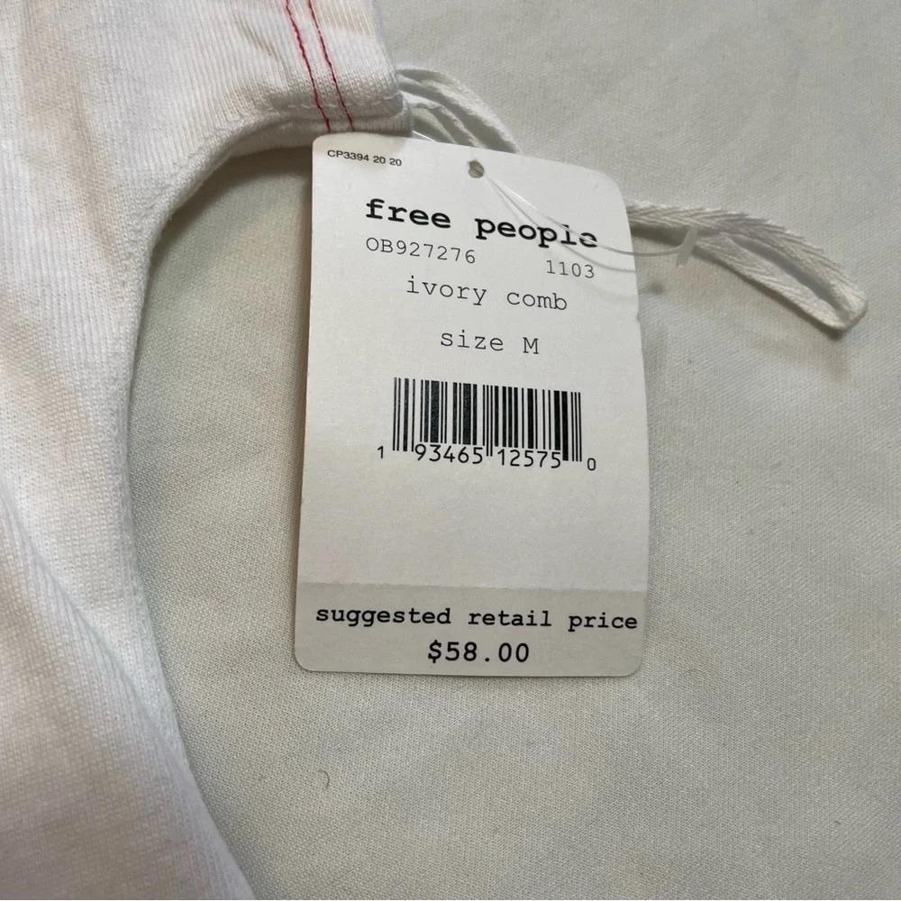 NWT New Free People Colorblock Field Goal Crop T-Shirt Size M